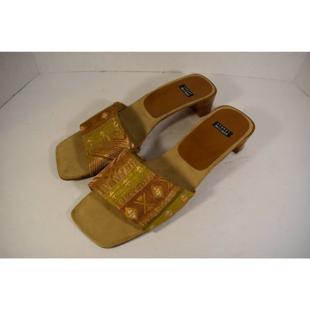Stuart Weitzman Block Heel Slide Sandals